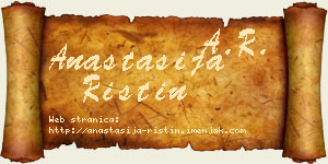 Anastasija Ristin vizit kartica